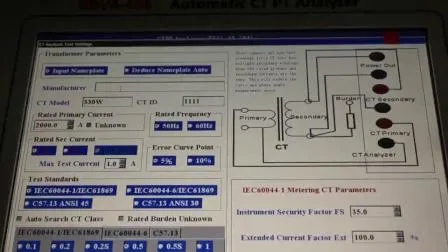 China Electric Equipment Hohe Genauigkeit IEC60044 Automatische Stromwandler-Testausrüstung Tragbarer CT-PT-Analysator